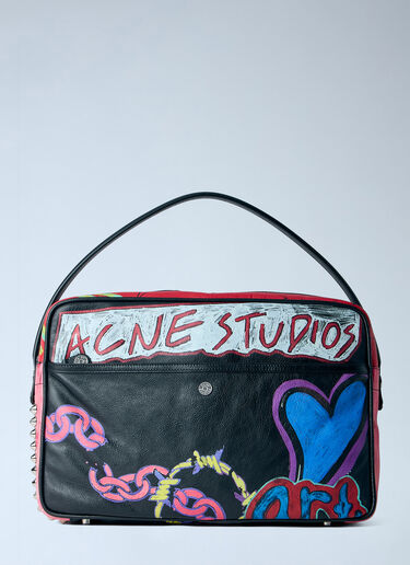 LN-CC® - Acne Studios: Camero Camera Punk Printed Shoulder Bag - Black Acne Studios Camero Camera Punk Printed Shoulder Bag Black acn0265031
