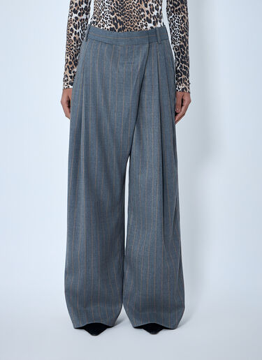 Wide-Leg Pinstripe Pants GANNI Wide-Leg Pinstripe Pants Light Grey gan0262029