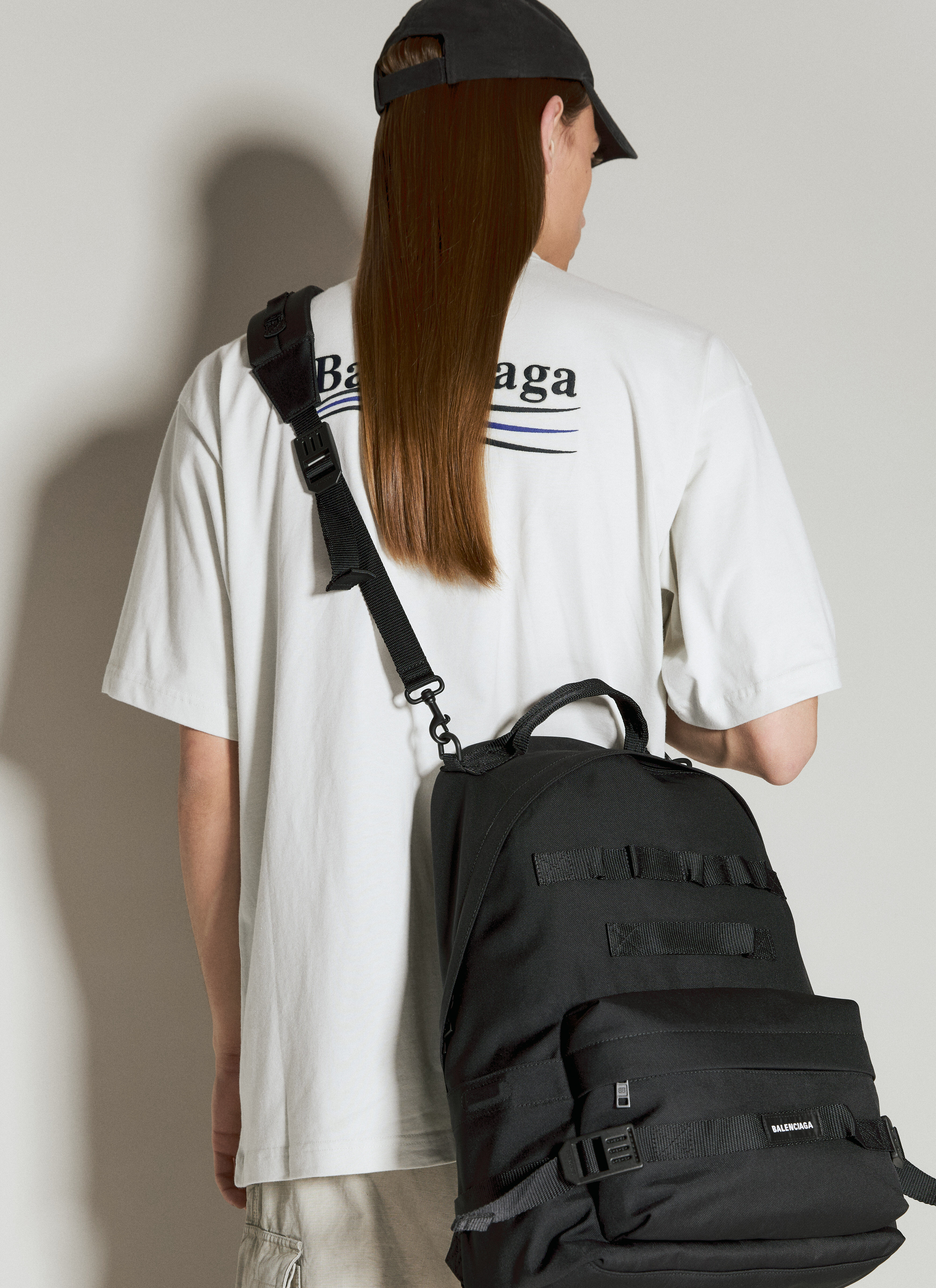 Balenciaga Men's' Army Medium Multicarry Backpack in Black