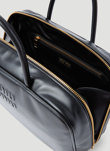 Miu Miu 小号 Trunk 皮革手提包 黑色 miu0254063