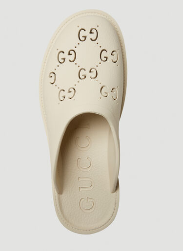 Gucci パーフォレイテッド G ロー クロッグ ホワイト guc0150149