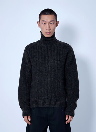 LN-CC® - Entire Studios: Knit Zip Turtleneck - Dark Brown Entire Studios Knit Zip Turtleneck Dark Brown ent0166001