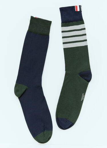 Thom Browne Four-Bar Mid Calf Socks Green thb0154011