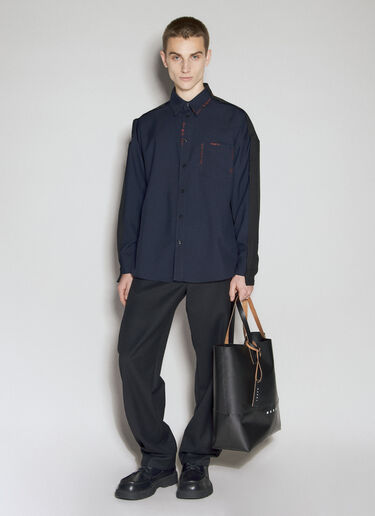 Marni トロピカル　ウールシャツ ブラック mni0155003