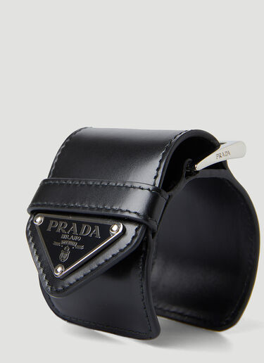 Prada Logo Plaque Wrist Bracelet Black pra0248064