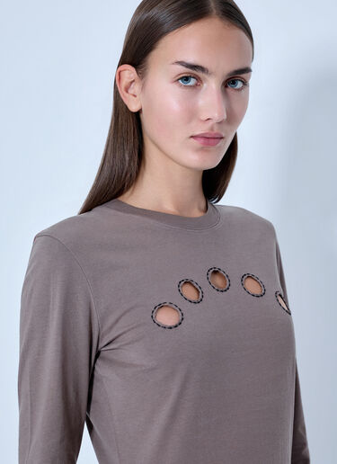 LN-CC® - Marni: Cut-Out Detail Long Sleeve Top - Grey Marni Cut-Out Detail Long Sleeve Top Grey mni0266005