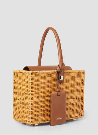 Max Mara Cesto Wicker Handbag Beige max0252035