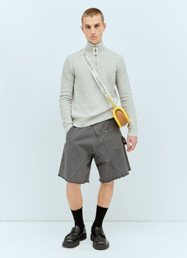 JW Anderson Boucle Henley Sweater Grey jwa0156007