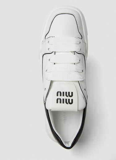 Miu Miu 徽标贴饰运动鞋 白 miu0250049