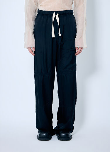 Dries Van Noten Satin Pants Navy dvn0160001