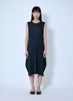Pleats Please Issey Miyake September Pleated Midi Dress Black plp0266027