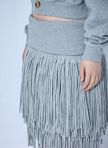 Abra Fringe Knit Skirt Grey abr0264004