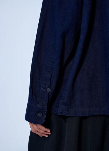 LN-CC® - Jacquemus: La Chemise Denim Chevron Jacket - Navy Jacquemus La Chemise Denim Chevron Jacket Navy jac0166008