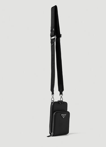 Prada Logo Plaque Phone Pouch Black pra0152072