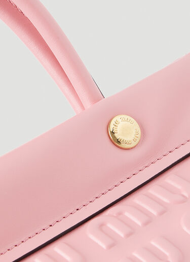 Miu Miu Embossed Logo Handbag Pink miu0248055