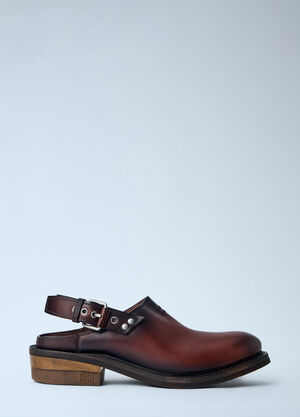 Miu Miu Foule Leather Mules Brown miu0264113