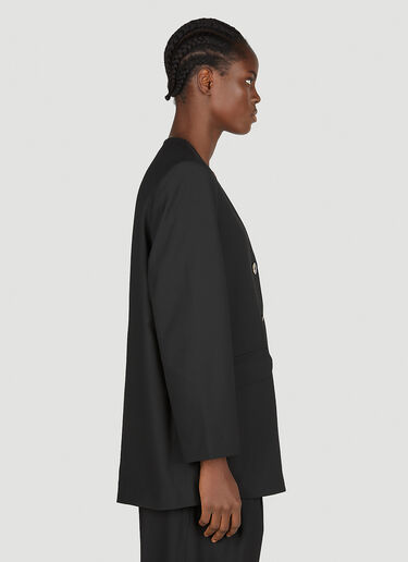 GANNI Drapey Melange Oversized Blazer Black gan0252019