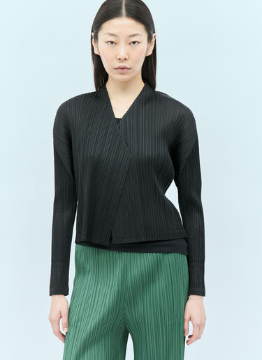 Pleats Please Issey Miyake Monthly Colors: December Cardigan Black plp0255010