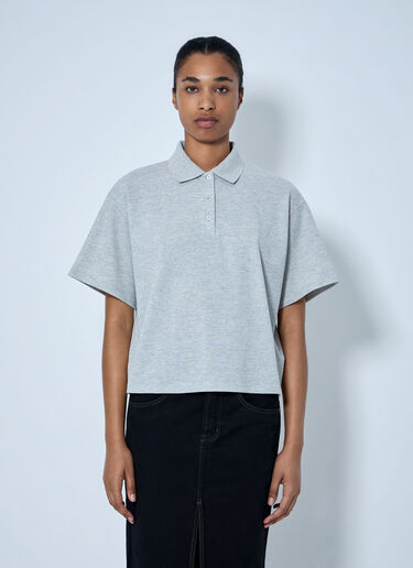 Saint Laurent Short Sleeve Polo Shirt Grey sla0263002