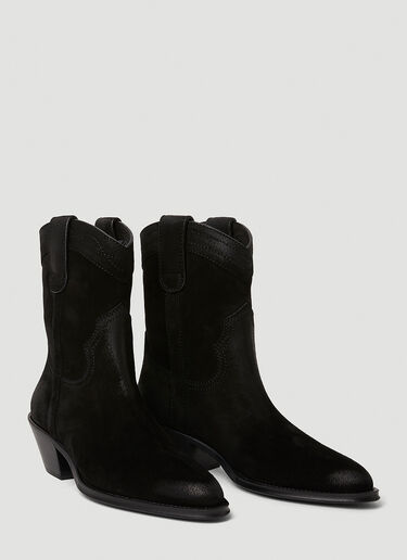 Saint Laurent Lukas Suede High Western Boots Black sla0245166