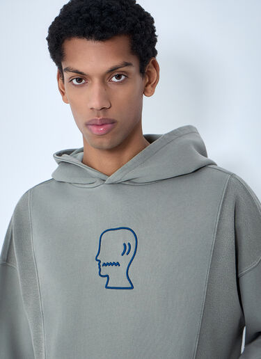 Brain Dead Graphic Motif Hooded Sweatshirt Olive bra0162005