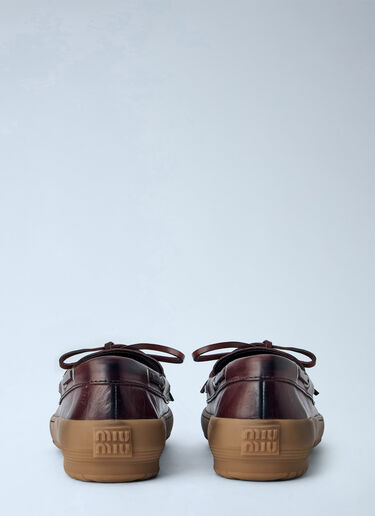 LN-CC® - Miu Miu: Leather Deck Shoes - Burgundy Miu Miu Leather Deck Shoes Burgundy miu0266048