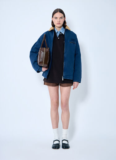 Miu Miu Long Sleeve Polo Shirt Brown miu0360005
