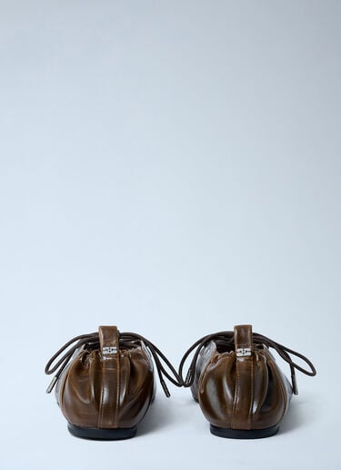 Lace-Up Ballerina Flats GANNI Lace-Up Ballerina Flats Olive gan0262015