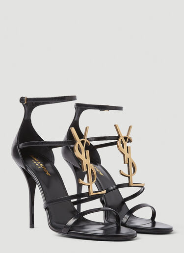 Saint Laurent Cassandra Heeled Sandals Black sla0249105