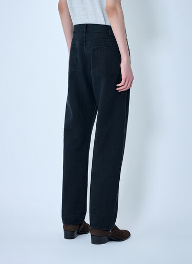 Saint Laurent Loose Straight Denim Pants Black sla0164001