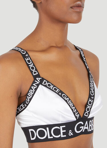 Dolce and Gabbana White Rib Knit Balconnet Bra Dolce & Gabbana