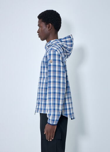 Moncler Natisone Check Hooded Jacket Blue mon0164001