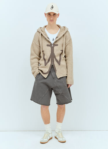 JW Anderson Anchor Zipped Hooded Cardigan Beige jwa0156008