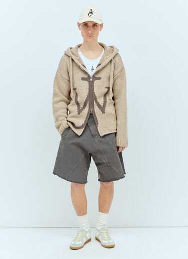 Anchor Zipped Hooded Cardigan JW Anderson Anchor Zipped Hooded Cardigan Beige jwa0156008