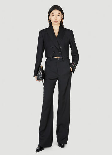 Gucci Cropped Double Breasted Blazer Black guc0252049