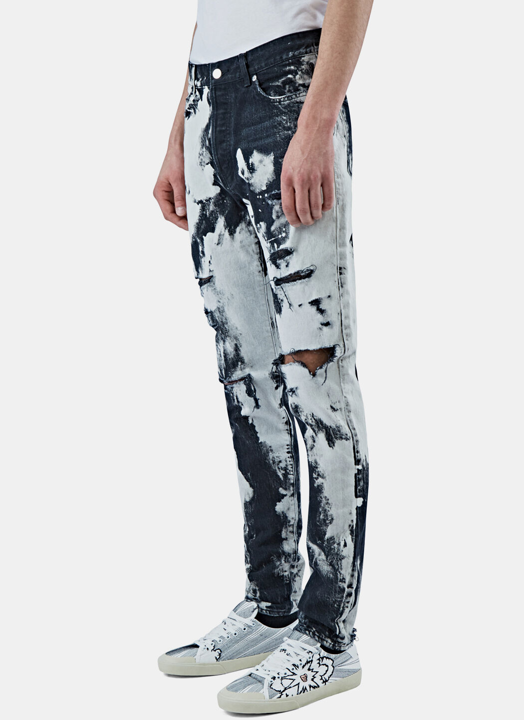 Saint laurent sale bleached jeans