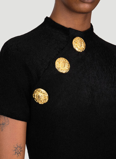 Velvet Jersey Top Balmain Velvet Jersey Top Black bln0253023