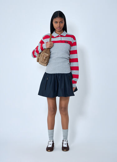 Miu Miu Gathered Mini Skirt Blue miu0263061