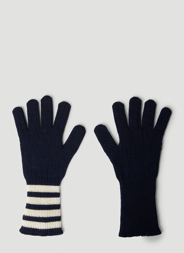 Thom Browne Four Bar Stripe Gloves Navy thb0151026