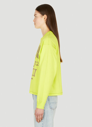 GANNI Graphic Print Long Sleeve T-Shirt Yellow gan0250043