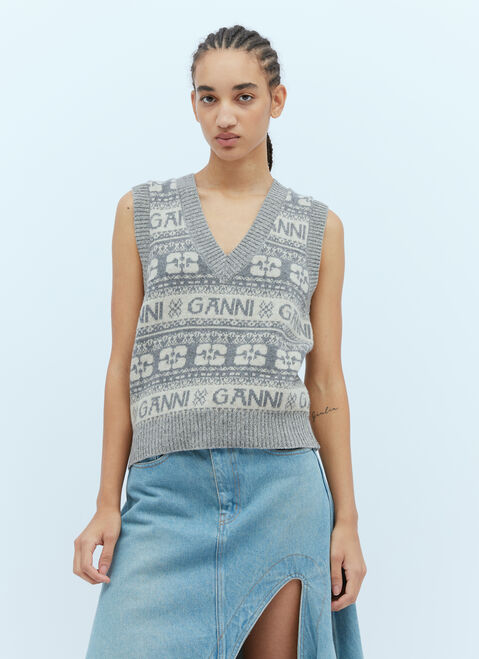 Jacquemus Intarsia Logo Sweater Vest Red jac0254121