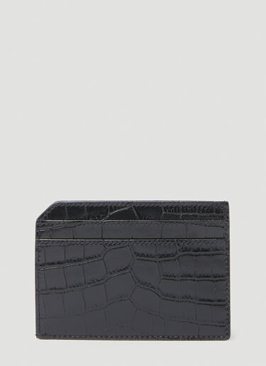 Saint Laurent Croc Embossed Cardholder Black sla0154049