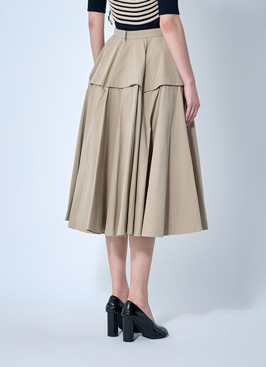 Bottega Veneta Gathered Midi Skirt Beige bov0255006