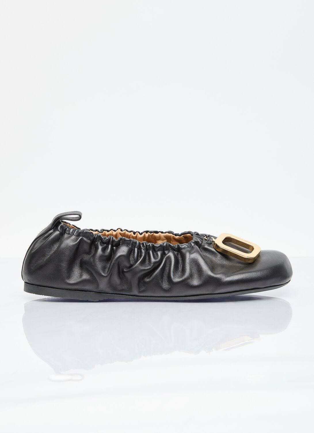 Jw Anderson Puller Leather Ballet Flats In Black