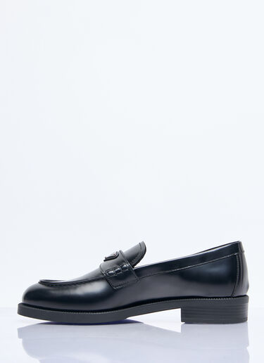 Prada Logo Plaque Leather Loafers Black pra0258036