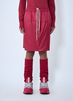 Moncler + Rick Owens Drawstring Midi Kilt Shorts Red mcs0363012