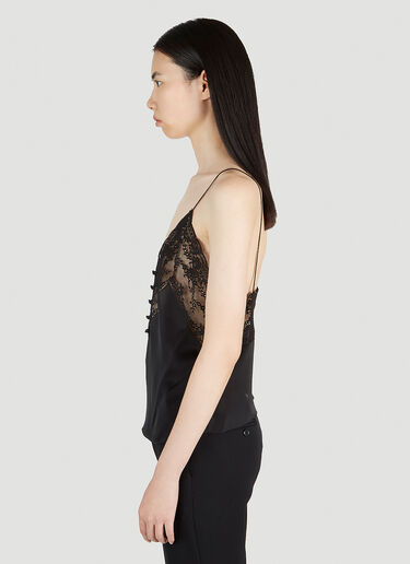 Black Lace-trim silk cami top, Saint Laurent