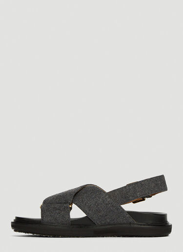 Marni Felt Fussbett Sandals Grey mni0249024