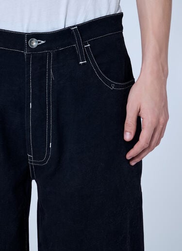 LN-CC® - Story Mfg.: Wide-Leg Denim Trousers - Black Story Mfg. Wide-Leg Denim Trousers Black mfg0166005