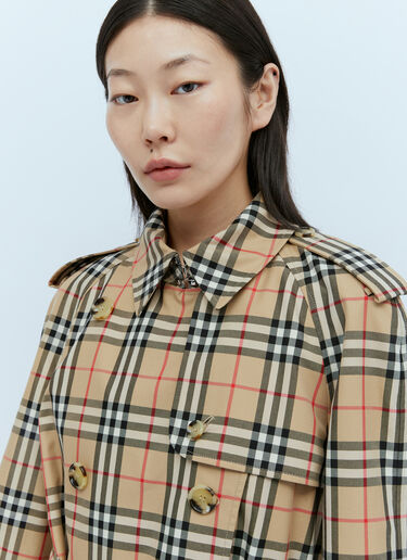 Burberry 格纹棉质华达呢风衣 米色 bur0253032